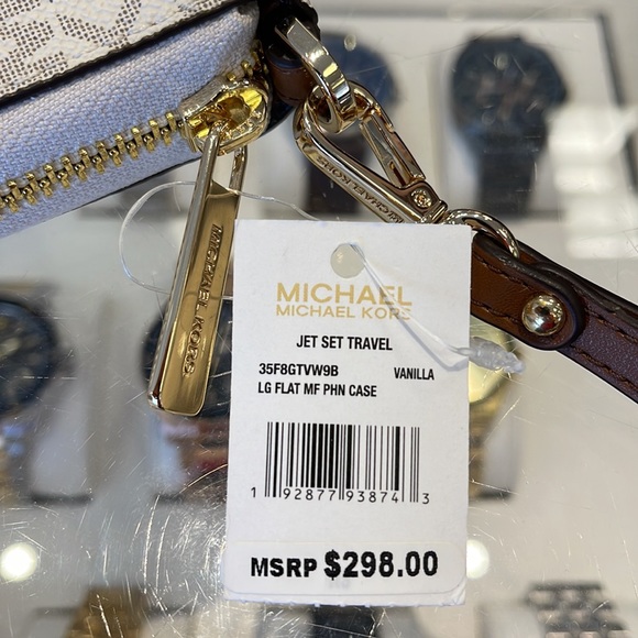 Michael Kors MK Signature Large Flat Multi-Function Phone Case Wallet Wristlet - Picture 9 of 16